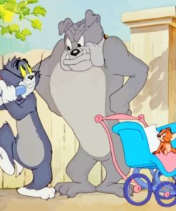 Tom And Jerry And Dog Spike Diamond Painting