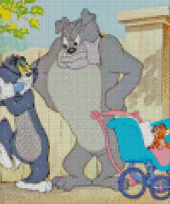 Tom And Jerry And Dog Spike Diamond Painting