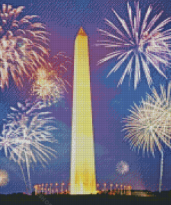 Washington Monument Fireworks Diamond Painting