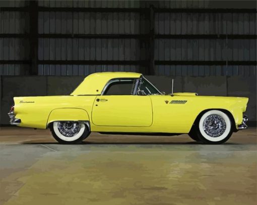 Yellow Ford Thunderbird Diamond Painting