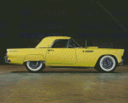 Yellow Ford Thunderbird Diamond Painting