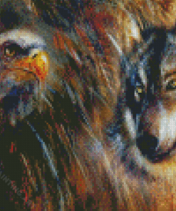 Abstract Wolf And Eagle Diamond Painting