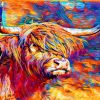 Aesthetic Abstract Highland Cattle Diamond Painting