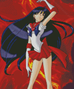 Aesthetic Sailor Mars Diamond Painting