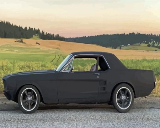 Black 67 Mustang Diamond Painting