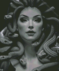 Black And White Snake Woman Diamond Painting