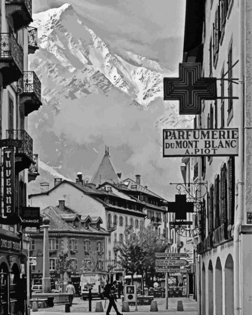 Black And White Chamonix Diamond Painting