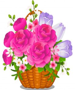 Flowers In Basket Diamond Painting