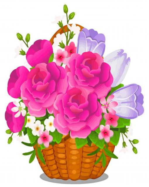 Flowers In Basket Diamond Painting