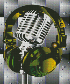 Headphones And Microphone Diamond Painting