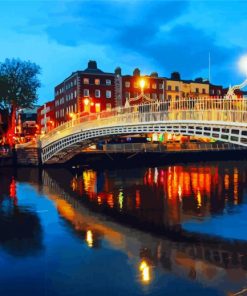 Liffey River By Night Diamond Painting