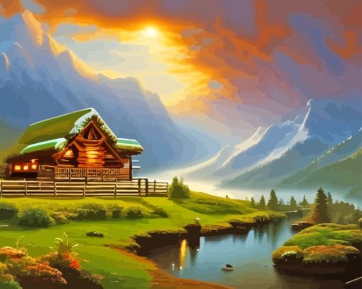 Log Cabin Diamond Painting