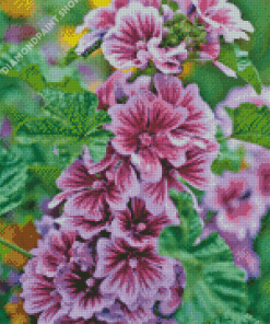 Purple Mallow Diamond Painting