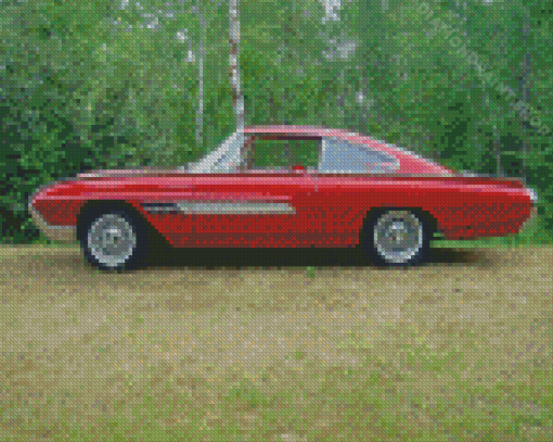 Red 1963 Ford Thunderbird Diamond Painting