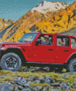 Red 2018 Jeep Wrangler Diamond Painting