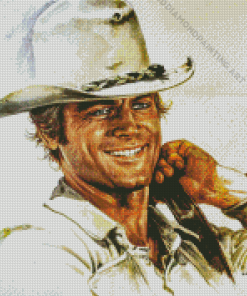 Vintage Western Actor Terence Hill With Diamond Painting