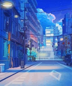 Aesthetic Anime Street At Night Diamond Painting