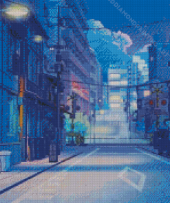 Aesthetic Anime Street At Night Diamond Painting