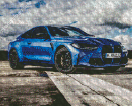 BMW M4 Blue Car By Diamond Painting