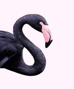 Black Flamingo Diamond Painting