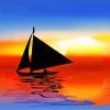 Boat Landscape Silhouette Diamond Painting