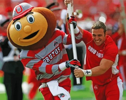 Brutus Buckeye And Ohio State Player Diamond Painting