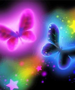 Butterfly And Light Stars Art Diamond Painting