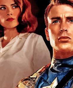 Captain America Peggy Carter And Steve Diamond Painting