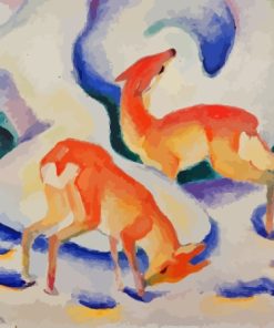 Deer In The Snow By Franz Marc Diamond Painting
