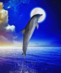 Dolphin At Night Diamond Painting