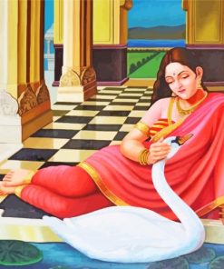 Idian Woman And Duck Diamond Painting