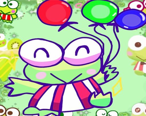 Keroppi With Balloons Diamond Painting