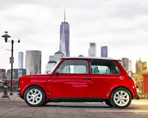 London Red Mini Car Diamond Painting