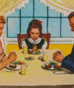Vintage Family Gathering For Meal By Diamond Painting