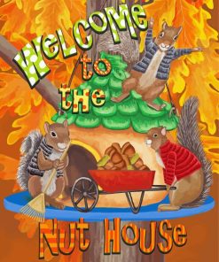 Welcome Fall Nuthouse Diamond Painting
