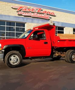 Chevrolet Red Dump Truck Diamond Painting