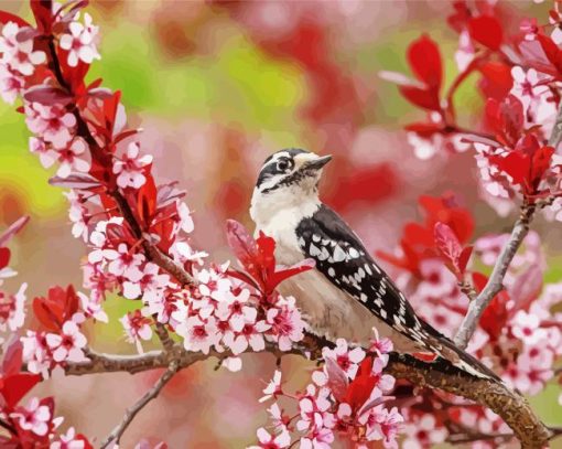 Downy Woodpecker Diamond Painting