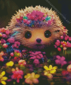 Floral Hedgehog Diamond Painting