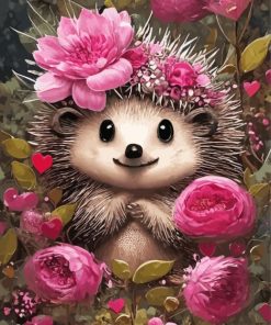 Floral Hedgehog Diamond Painting