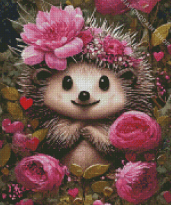 Floral Hedgehog Diamond Painting