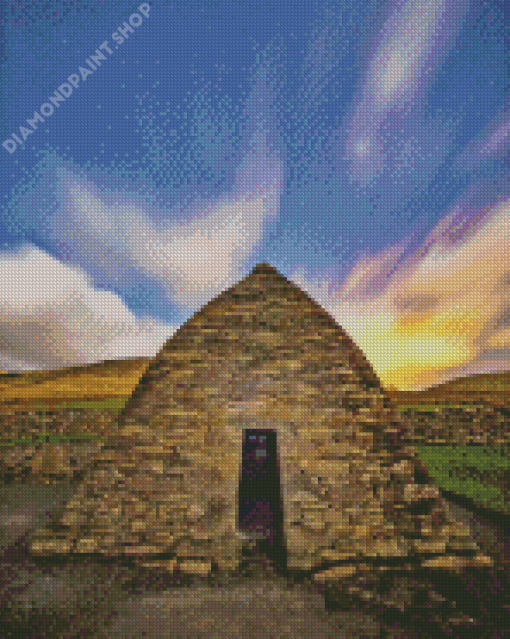 Gallarus Oratory Dingle Ireland At Sunset Diamond Painting