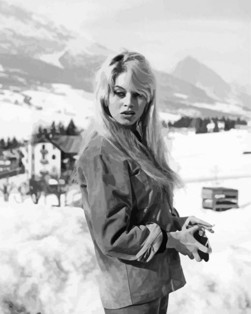 Monochrome Bridget Bardot Diamond Painting