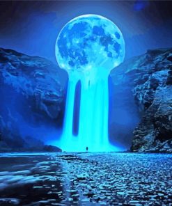 Moonlight Waterfall Diamond Painting