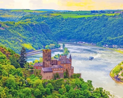 Rhine Valley River In Germany Diamond Painting