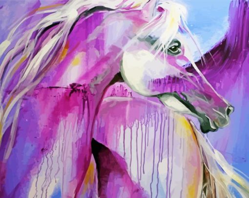 Purple Horse Abstract Diamond Painting