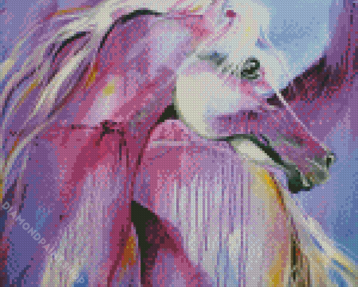 Purple Horse Abstract Diamond Painting