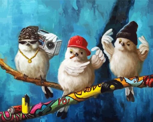 Birds In The Hood Diamond Painting