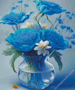 Blue Flowers Diamond Painting