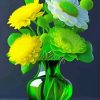 Green Flowers Diamond Painting