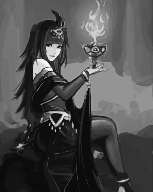 Black And White Tharja Diamond Painting